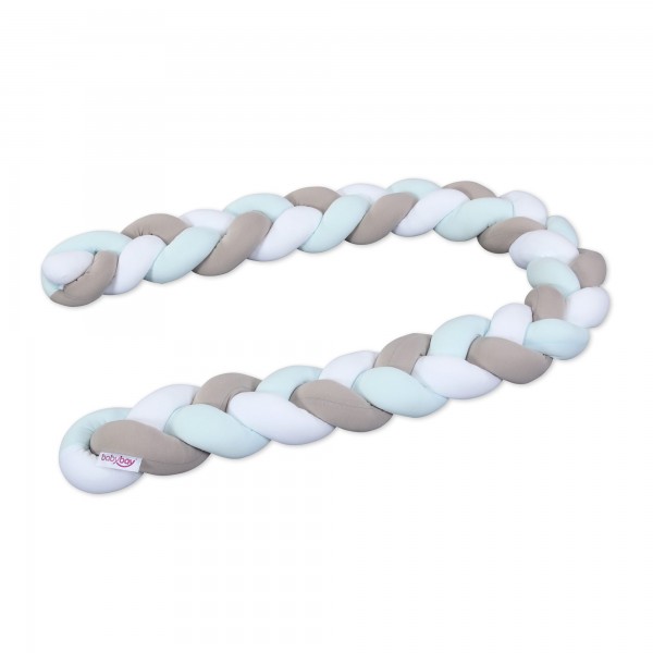 babybay Nestchenschlange geflochten passend für Kinderbetten, weiß/beige/aqua