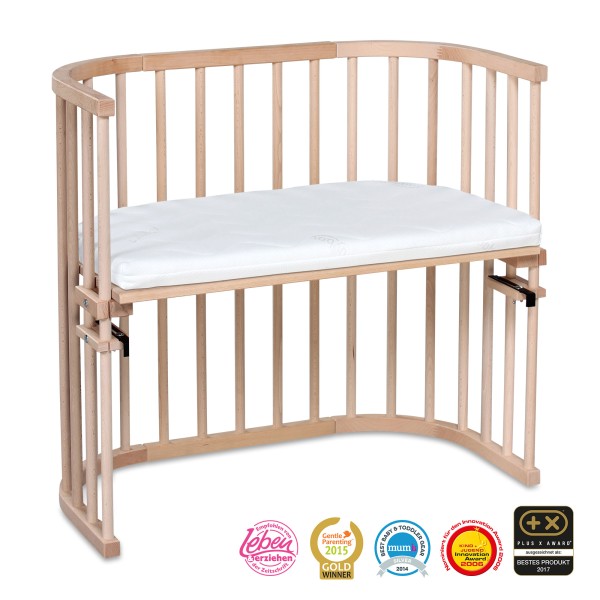 babybay Original Beistellbett, natur unbehandelt mit Matratze MediTex® extraluftig