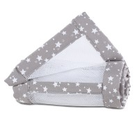 babybay Nestchen Mesh-Piqué passend für Modell Original, taupe Sterne weiß