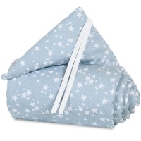 babybay Nestchen Piqué passend für Modell Boxspring XXL, azurblau Sterne weiß