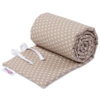 babybay Nestchen Organic Cotton passend für Modell Maxi, Boxspring, Comfort und Comfort Plus, hellbraun Sterne weiß