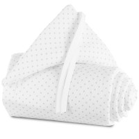 babybay Nestchen Piqué passend für Modell Maxi, Boxspring, Comfort und Comfort Plus, weiß Punkte perlgrau