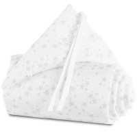 babybay Nestchen Piqué passend für Modell Maxi, Boxspring, Comfort und Comfort Plus, weiß Sterne perlgrau