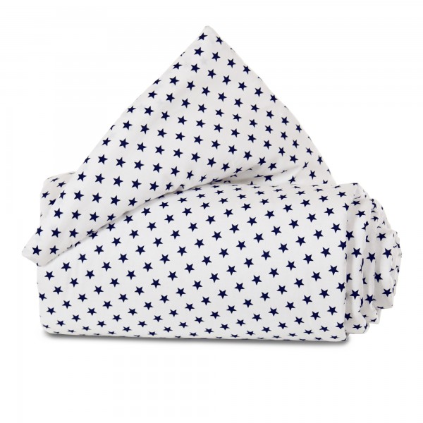 babybay Nestchen Organic Cotton passend für Modell Maxi, Boxspring, Comfort und Comfort Plus, weiß Sterne blau