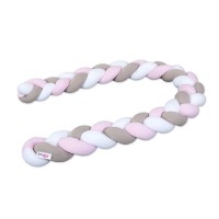 babybay Nestchenschlange geflochten passend für Kinderbetten, weiß/beige/rosé