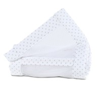 babybay Nestchen Mesh-Piqué passend für Modell Maxi, Boxspring, Comfort und Comfort Plus, weiß Punkte perlgrau