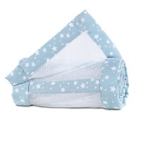 babybay Nestchen Mesh-Piqué passend für Modell Original, azurblau Sterne weiß