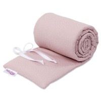 babybay Nestchen Organic Cotton Royal passend für Modell Maxi, Boxspring, Comfort und Comfort Plus, rosé Glitzerpunkte gold