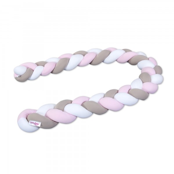 babybay Nestchenschlange geflochten passend für Kinderbetten, weiß/beige/rosé