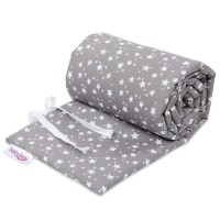 babybay Nestchen Piqué passend für Modell Maxi, Boxspring, Comfort und Comfort Plus, taupe Sterne weiß