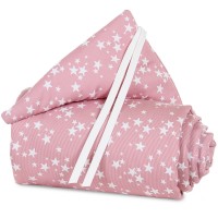 babybay Nestchen Piqué passend für Modell Maxi, Boxspring, Comfort und Comfort Plus, beere Sterne weiß