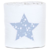 babybay Nestchen Piqué passend für Modell Boxspring XXL, weiß Applikation Stern azurblau Sterne weiß