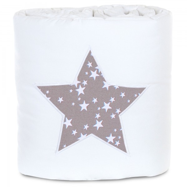 babybay Nestchen Piqué passend für Modell Original taupe Sterne weiß 