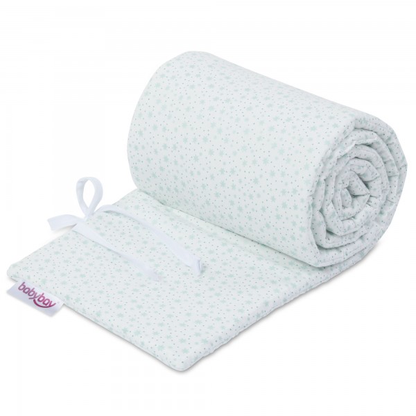 babybay Nestchen Organic Cotton passend für Modell Maxi, Boxspring, Comfort und Comfort Plus, weiß Glitzersterne mint