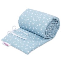 babybay Nestchen Piqué passend für Modell Maxi, Boxspring, Comfort und Comfort Plus, azurblau Sterne weiß