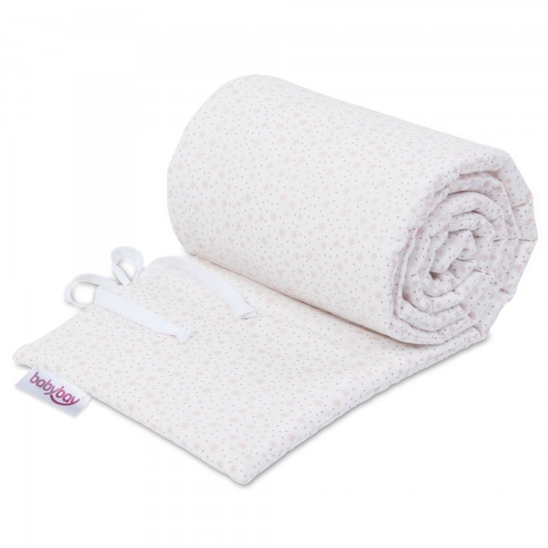 babybay Nestchen Organic Cotton passend für Modell Maxi, Boxspring, Comfort und Comfort Plus, weiß Glitzersterne rosé