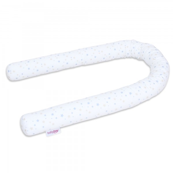babybay Nestchenschlange Piqué passend für Kinderbetten, weiß Sternemix sand/azurblau